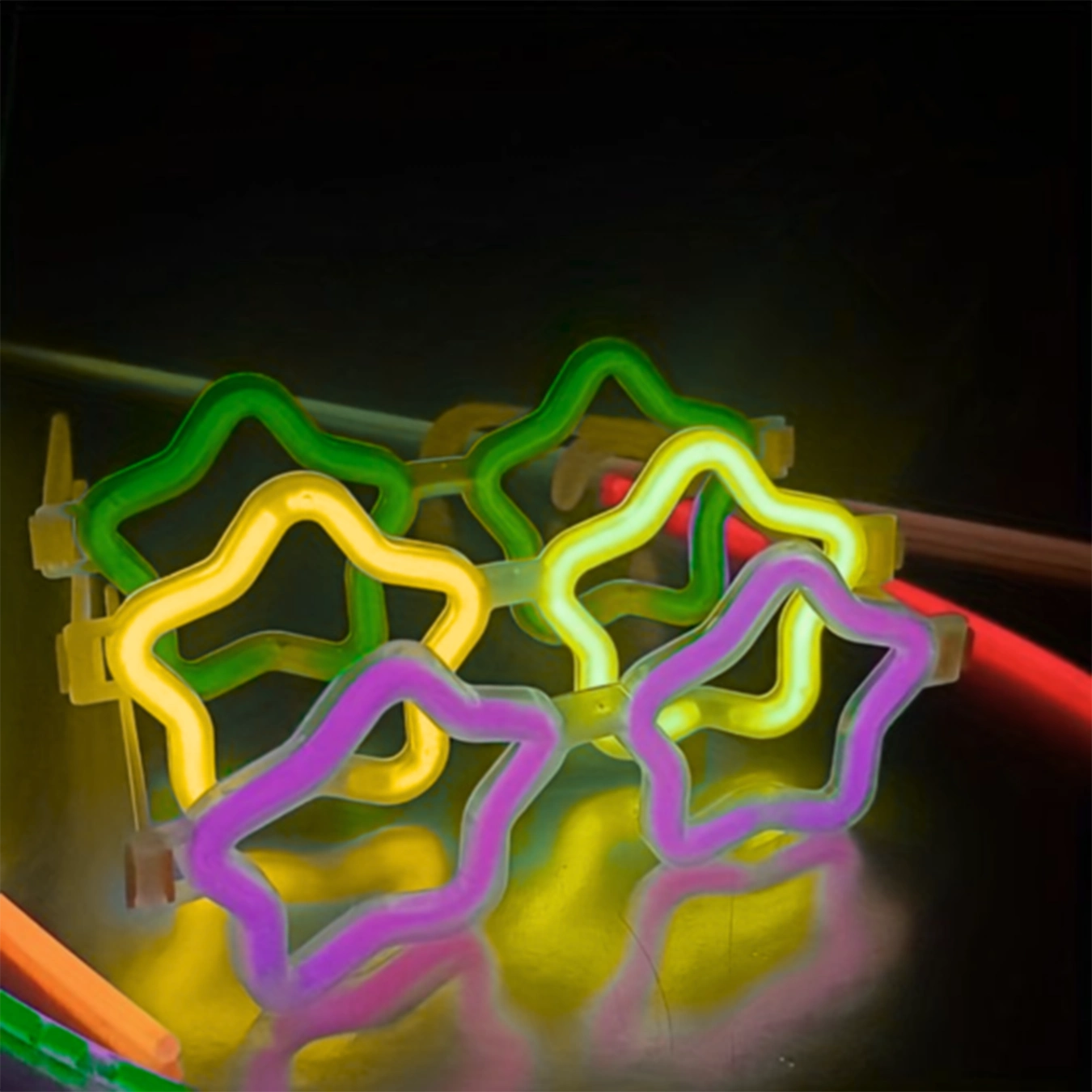 Yıldız Glow Partisi Gözlüğü 12 Adet ( Lisinya )