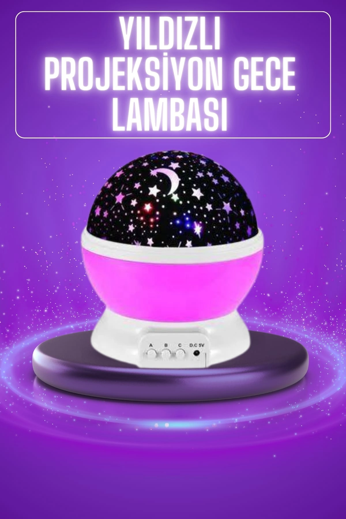 Yıldız Görünümlü Gece Lambası Renkli Masa Lambası Gökyüzü Projeksiyon ( Lisinya )