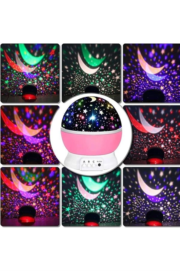 Yıldız Görünümlü Gece Lambası Renkli Masa Lambası Gökyüzü Projeksiyon ( Lisinya )