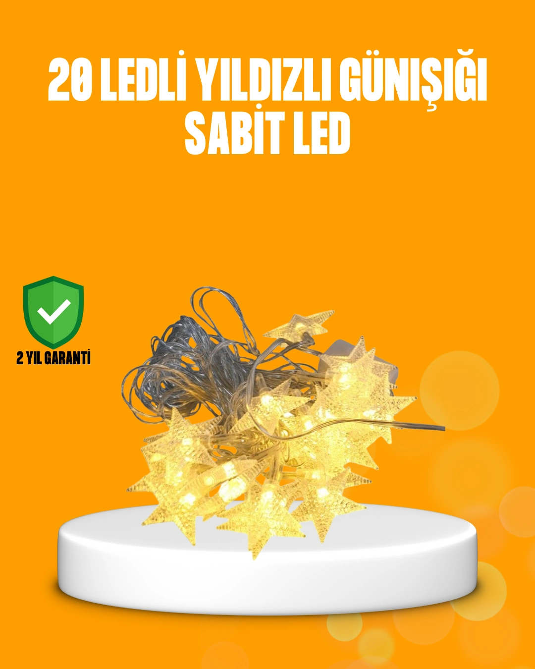 Yıldız Led Işık 5 Metre Dekoratif Aydınlatma Günışığı ( Lisinya )
