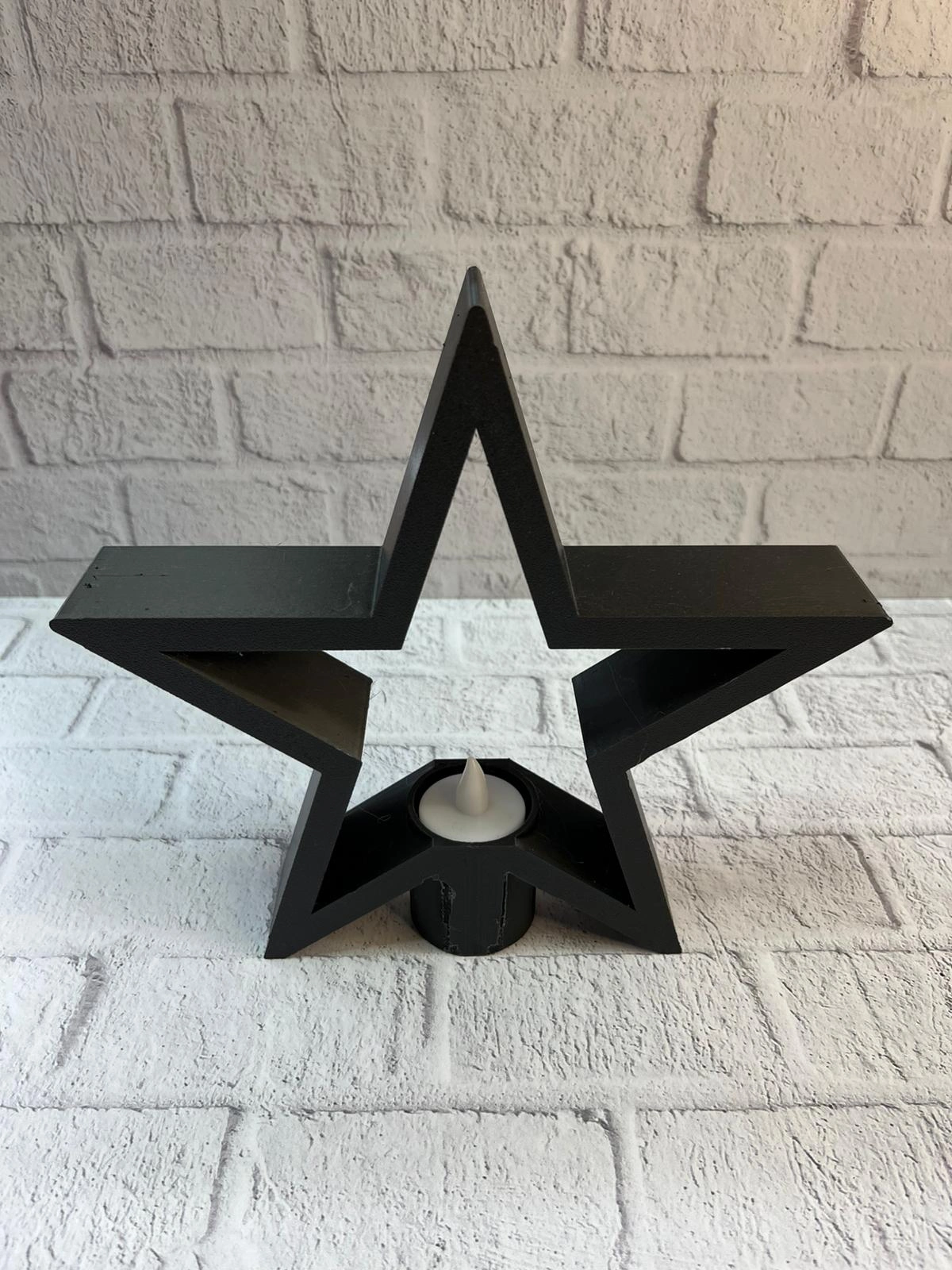 Yıldız Mumluk Siyah Modern Salon Ve Raf Dekoru ( Lisinya ) Yıldız Mumluk Siyah Modern Salon Ve Raf Dekoru ( Lisinya )