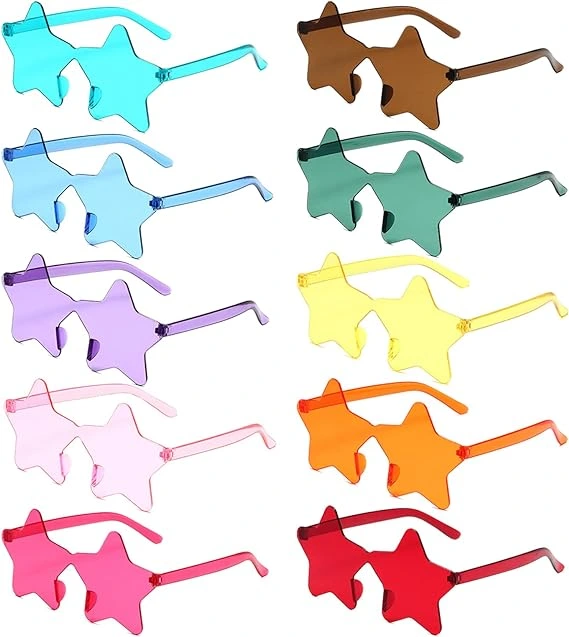 Yıldız Şekilli Çerçevesiz Parti Gözlüğü 6 Renk 6 Adet ( Lisinya ) Yıldız Şekilli Çerçevesiz Parti Gözlüğü 6 Renk 6 Adet ( Lisinya )