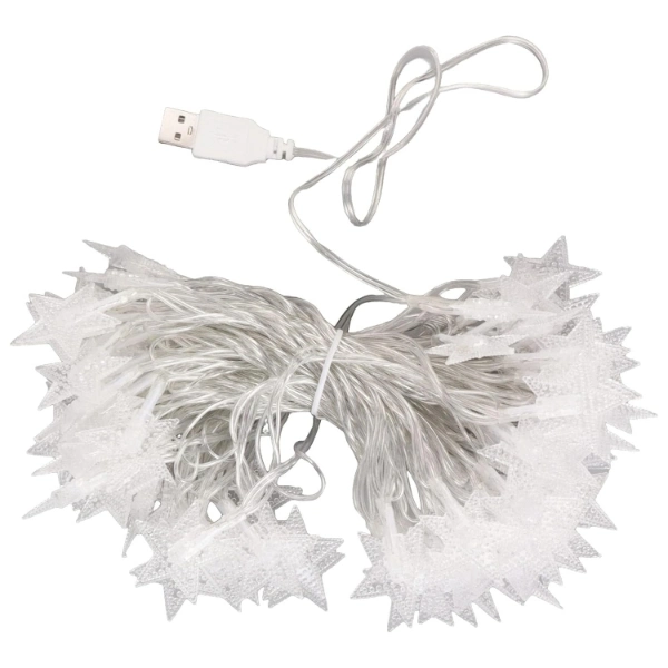 Yıldız Tasarımlı 20 Led Usb Aydınlatma ( Lisinya )