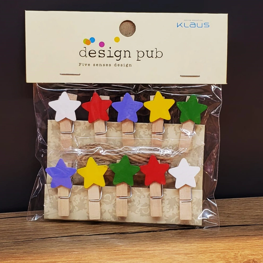 Yıldız Tasarımlı Mini Fotoğraf Mandalları ( Lisinya )