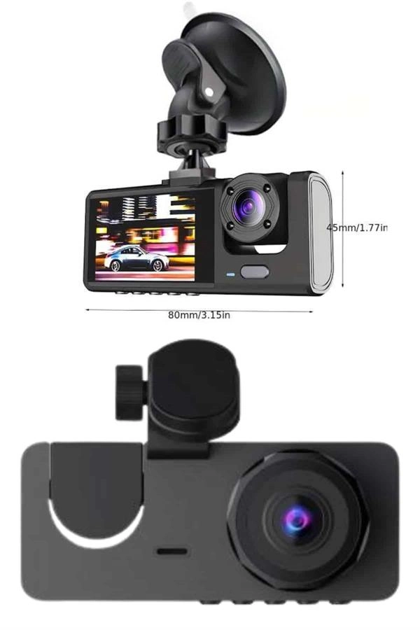 Yol Kayıt Araç Kamerası Hd Dvr 3 Kameralı 2.0in Ekranlı Ön İç Arka ( Lisinya ) Yol Kayıt Araç Kamerası Hd Dvr 3 Kameralı 2.0in Ekranlı Ön İç Arka ( Lisinya )