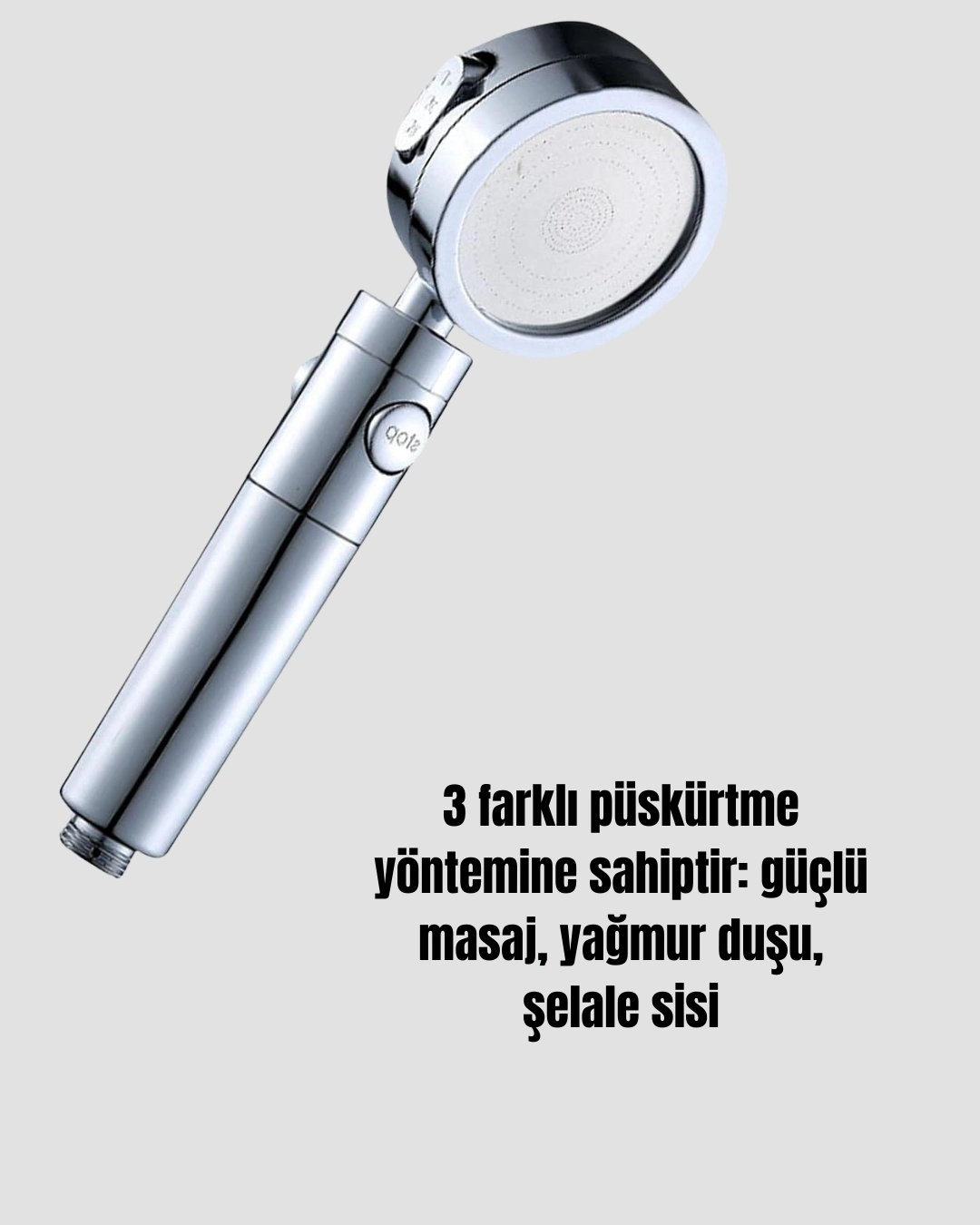 Yüksek Basınçlı 3 Fonksiyonlu Duş Başlığı ( Lisinya )