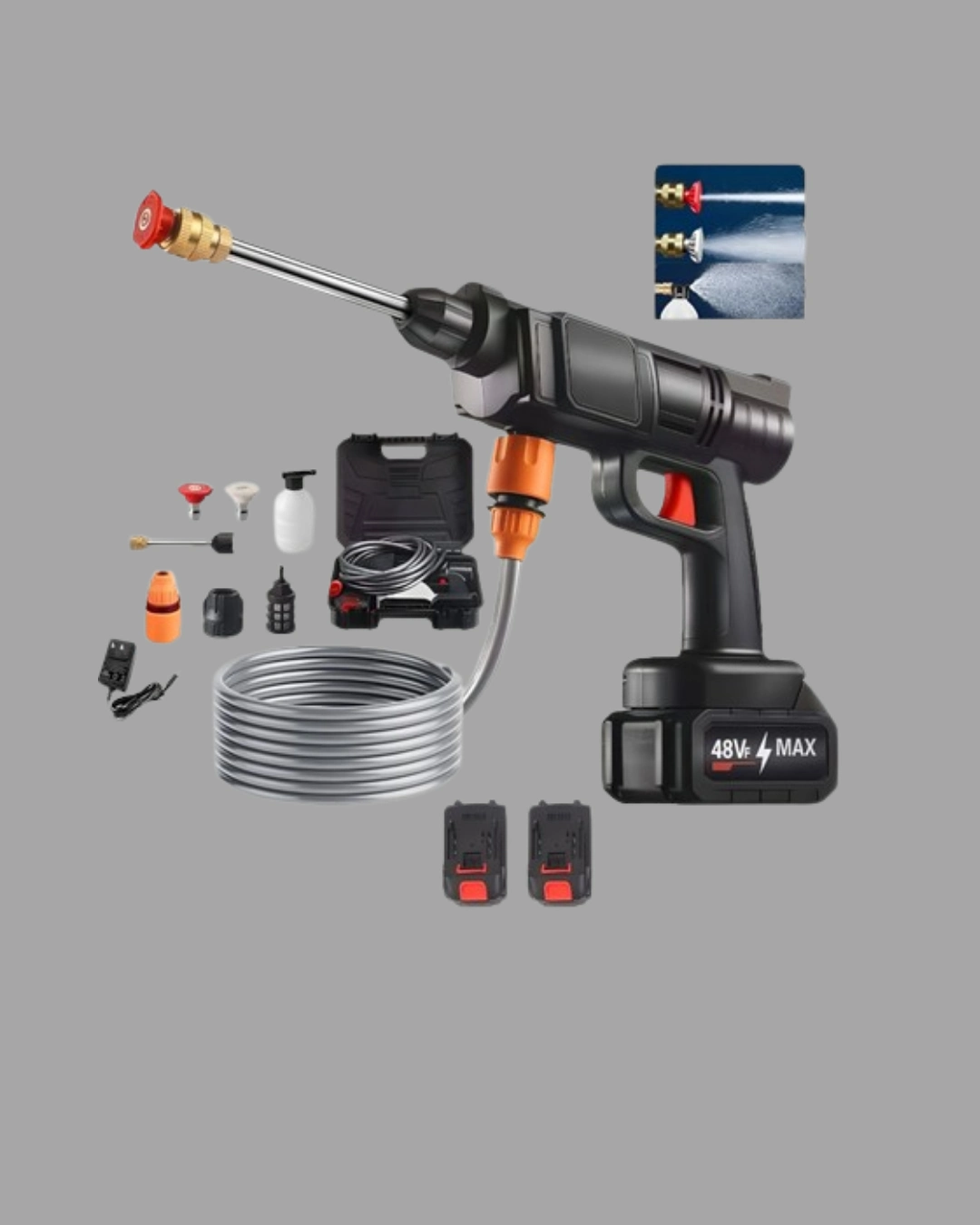 Yüksek Basınçlı Şarjlı Yıkama Tabancası Su Tabancası Hortumlu ( Lisinya )