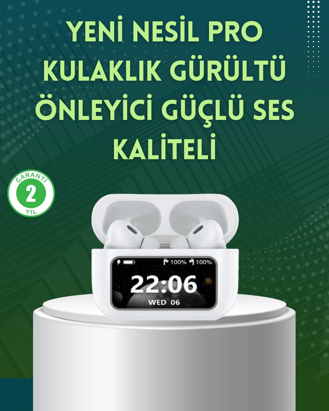 Yüksek Bass Ve Güçlü Ses Özellikli Akıllı Bluetooth Kulaklık Dokunmatik Kontrol ( Lisinya )