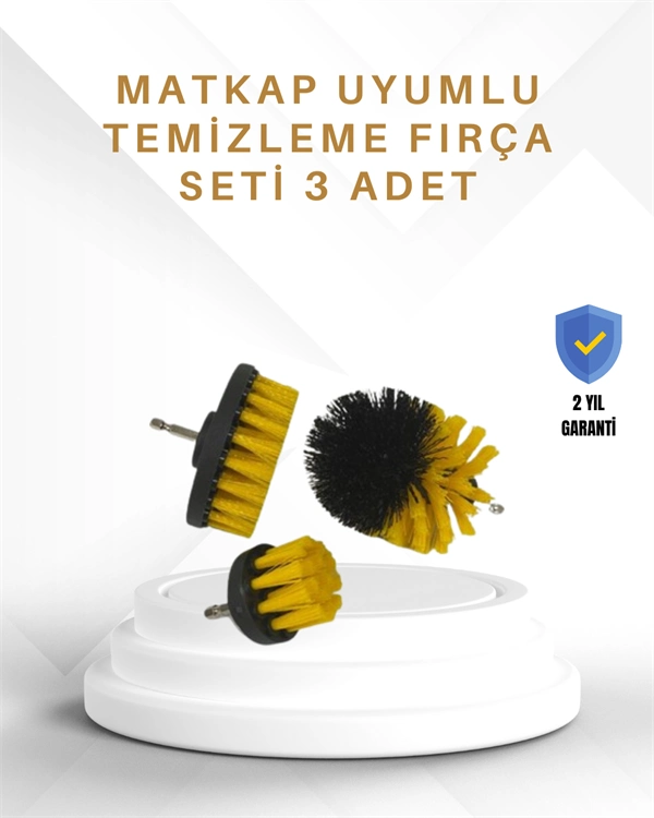 Yüksek Devirde Etkili Temizlik Sağlayan Matkap Ucu Fırça Seti ( Lisinya )