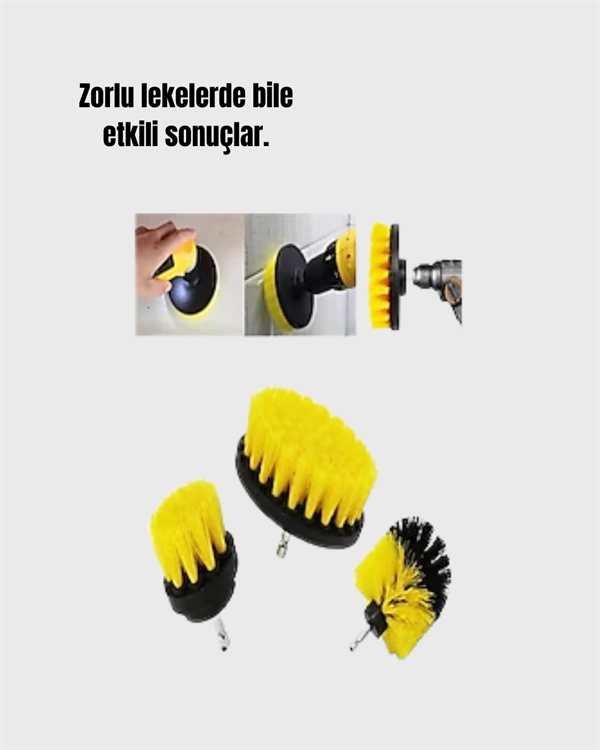 Yüksek Devirde Etkili Temizlik Sağlayan Matkap Ucu Fırça Seti ( Lisinya )