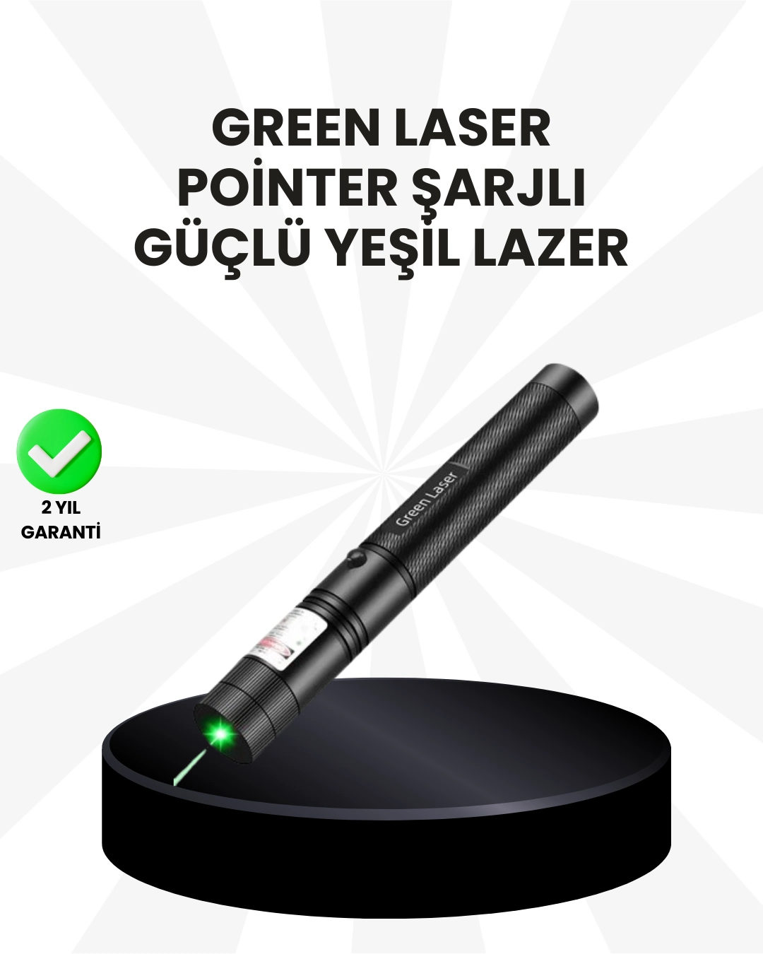 Yüksek Güçlü Yeşil Lazer Pointer 5000mw Şarjlı ( Lisinya )