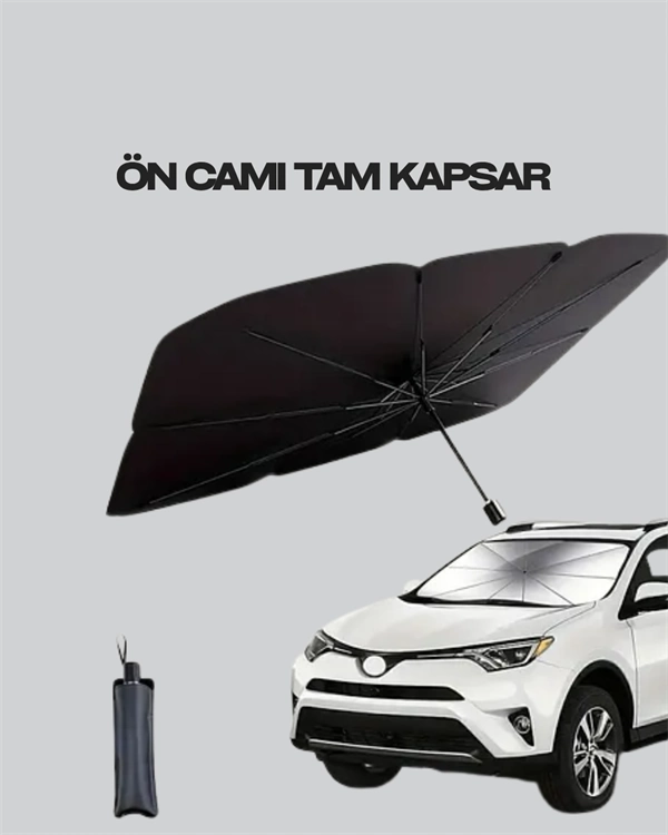 Yüksek Kaliteli Cam Elyaf İskeletli Araba Şemsiyesi – Tüm Araçlara Uygun ( Lisinya )