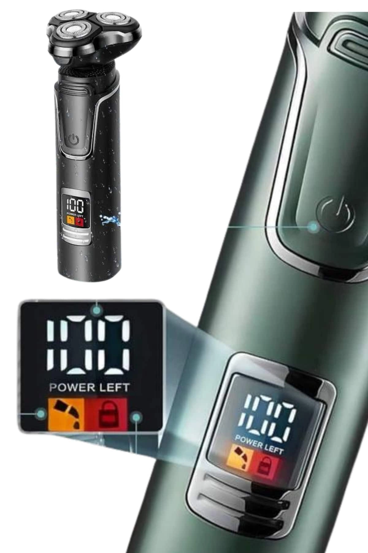 Yüksek Performanslı 3 Başlıklı Profesyonel Şarjlı Islak Ve Kuru Kullanıma Uygun ( Lisinya )