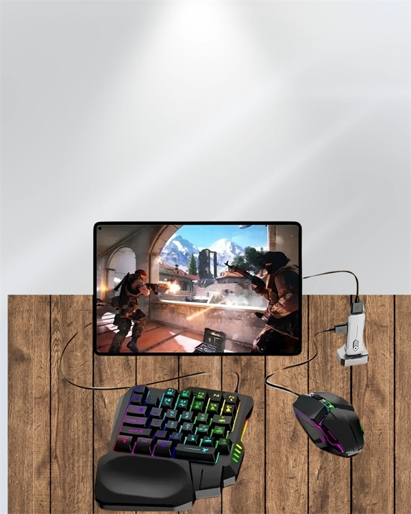 Yüksek Performanslı Mobil Oyun Aksesuarı – 5 Parçalı Klavye Mouse Dönüştürücü Set ( Lisinya )