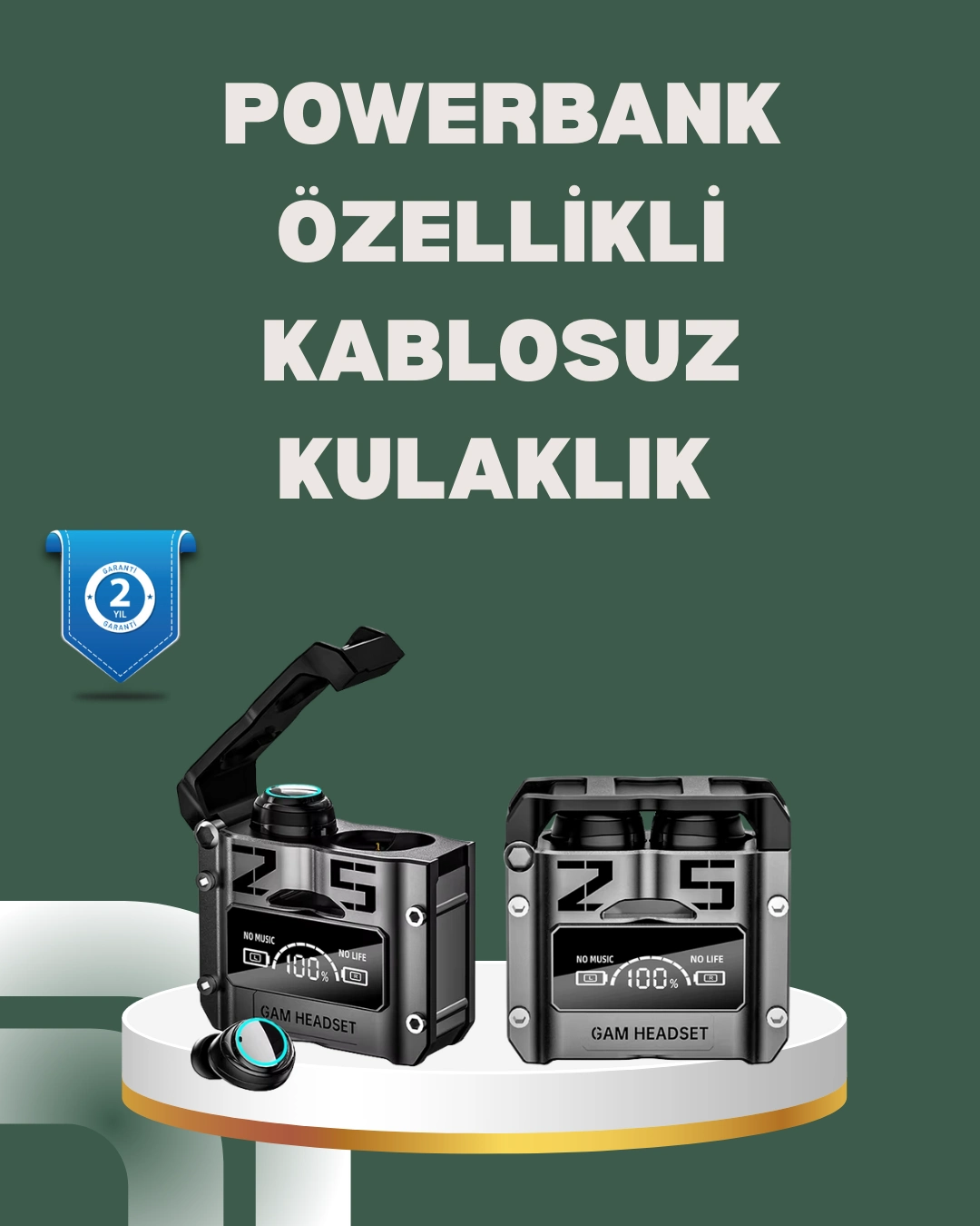 Yüksek Ses Kaliteli Kablosuz Bluetooth Kulaklık Suya Dayanıklı ( Lisinya )