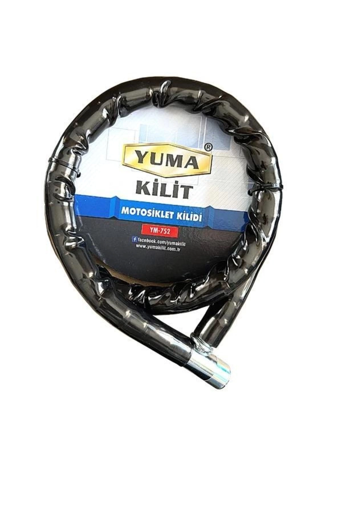 Yuma Ym-752 Motorsiklet Kilidi Anahtarlı Körüklü Siyah ( Boy : 120cm-çap : 22mm ) ( Lisinya )