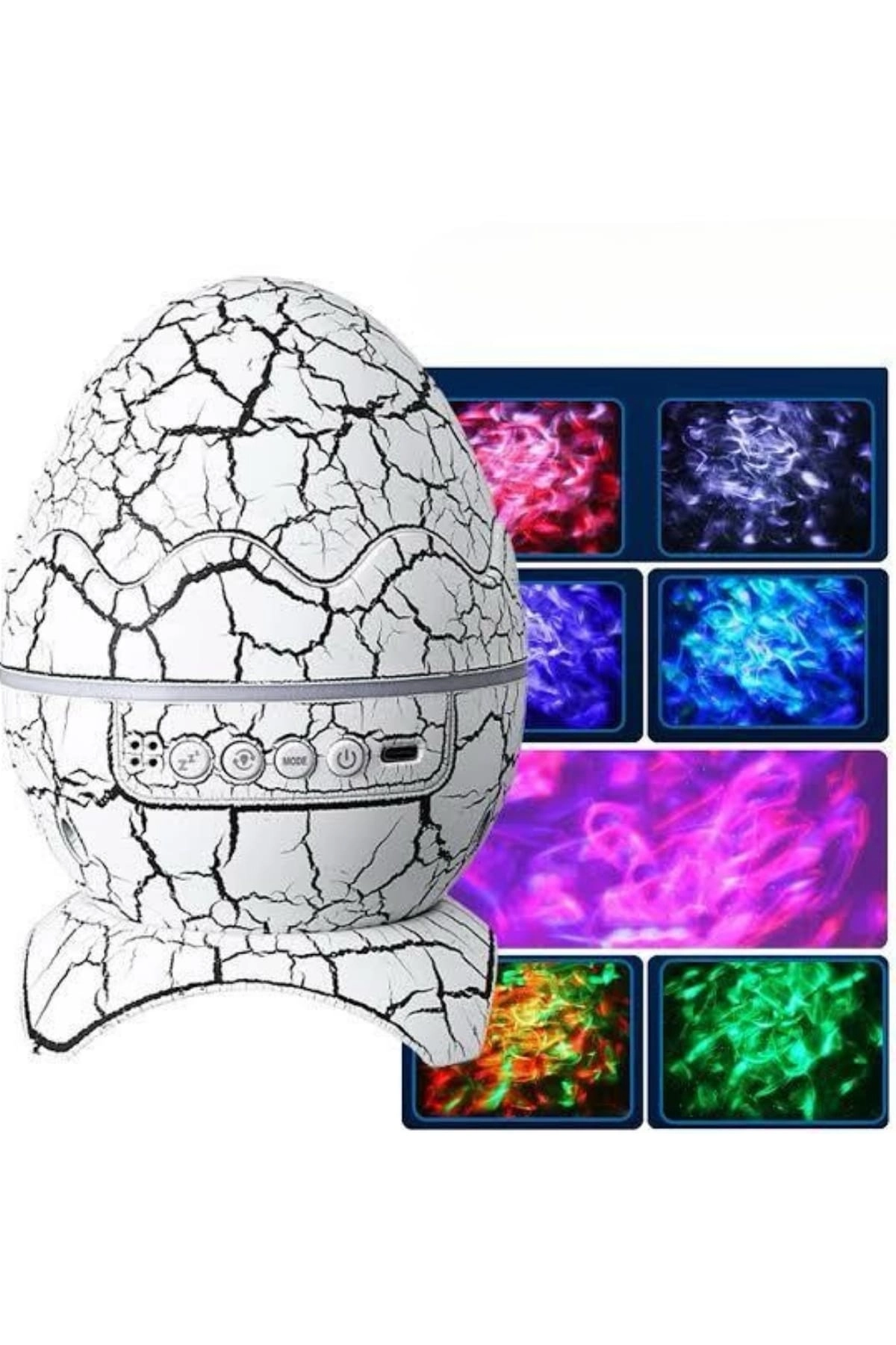 Yumurta Görünümlü Masa Ve Gece Lambası Renk Değiştirebilen Projektör ( Lisinya )