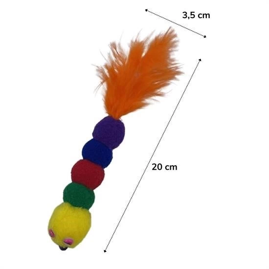 Yumuşacık İpli Tırtıl Şeklinde Rengarenk Sevimli Evcil Hayvan Oyuncağı ( Lisinya ) Yumuşacık İpli Tırtıl Şeklinde Rengarenk Sevimli Evcil Hayvan Oyuncağı ( Lisinya )