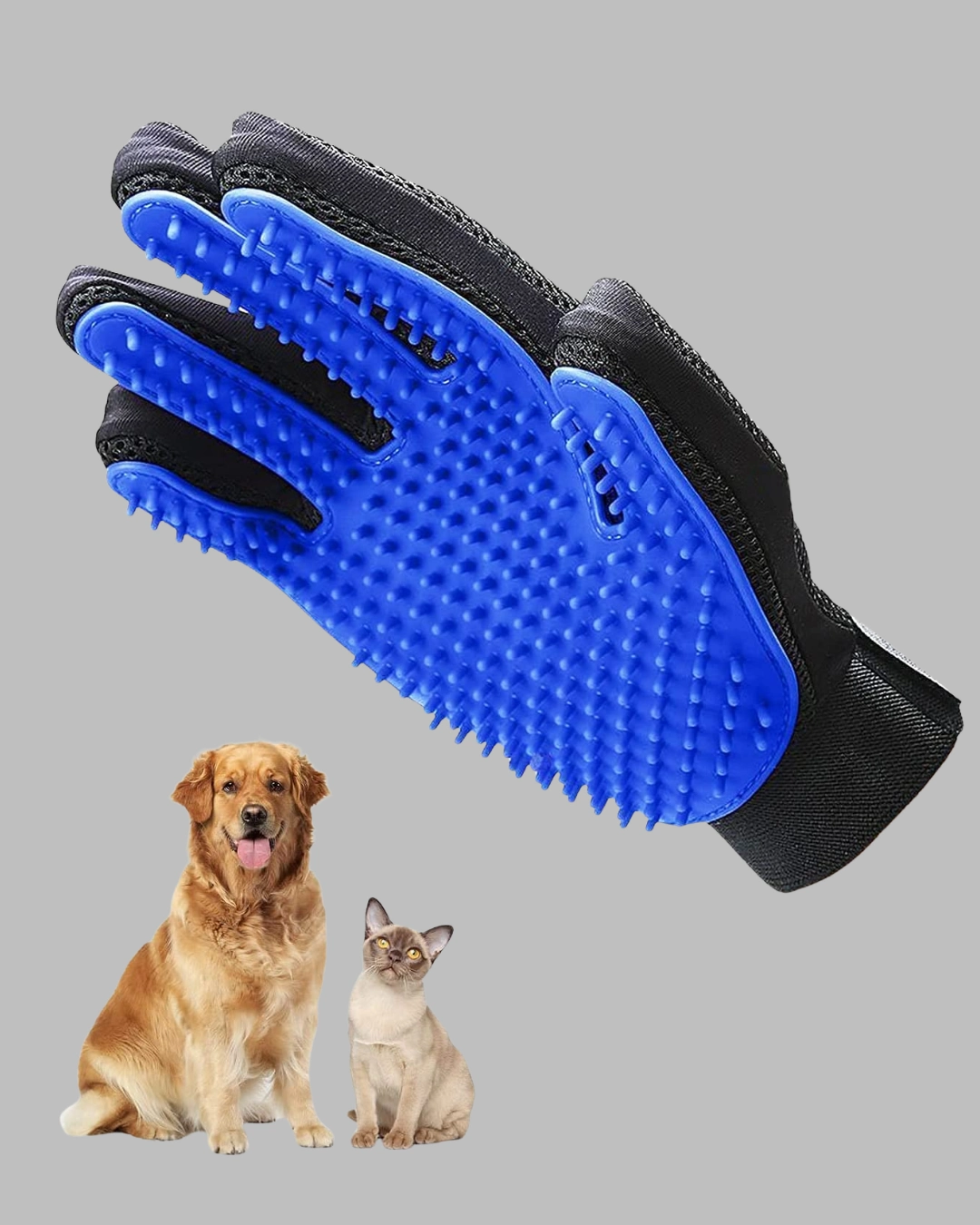 Yumuşak Silikonlu Kedi Ve Köpek Tüy Toplama Eldiveni – Masaj Etkili Tüy Dökülme Önleyici ( Lisinya )