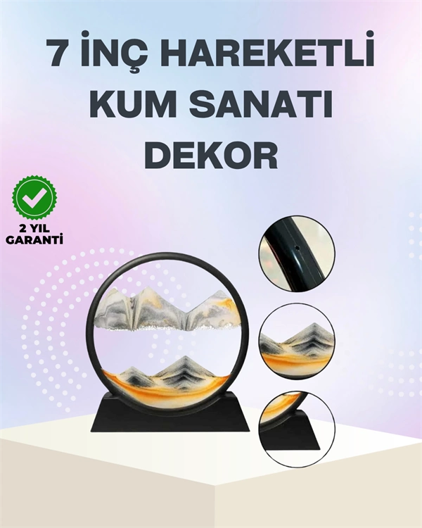 Zihin Açıcı Kum Manzarası – 3d Dinamik Kum Tablosu, Dekoratif, Dönüştükçe Yenilenen Sakinleştirici Sanat Eseri ( Lisinya )