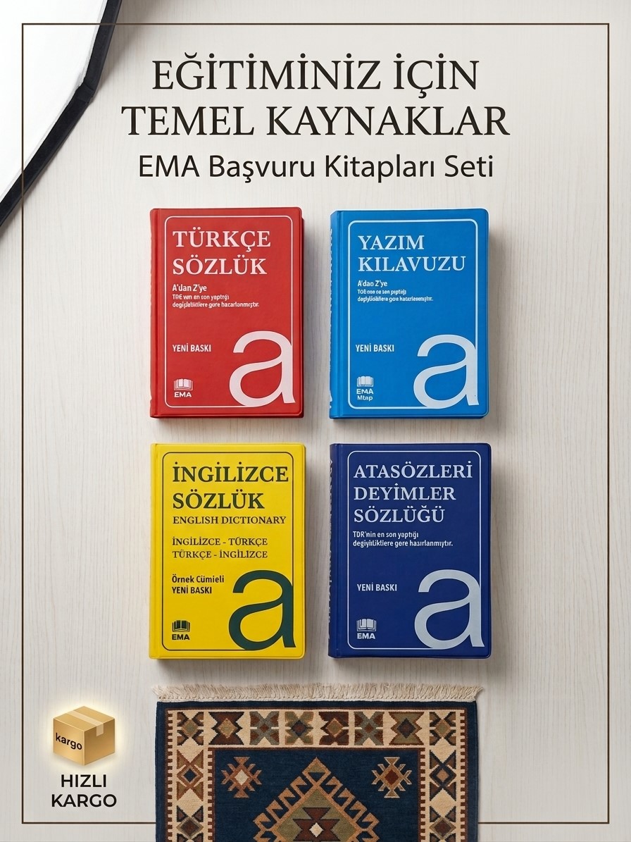 4'lü Başvuru Kitapları Seti (Türkçe Sözlük, Yazım Kılavuzu, İngilizce Sözlük, Atasözleri) 4'lü Başvuru Kitapları Seti (Türkçe Sözlük, Yazım Kılavuzu, İngilizce Sözlük, Atasözleri)