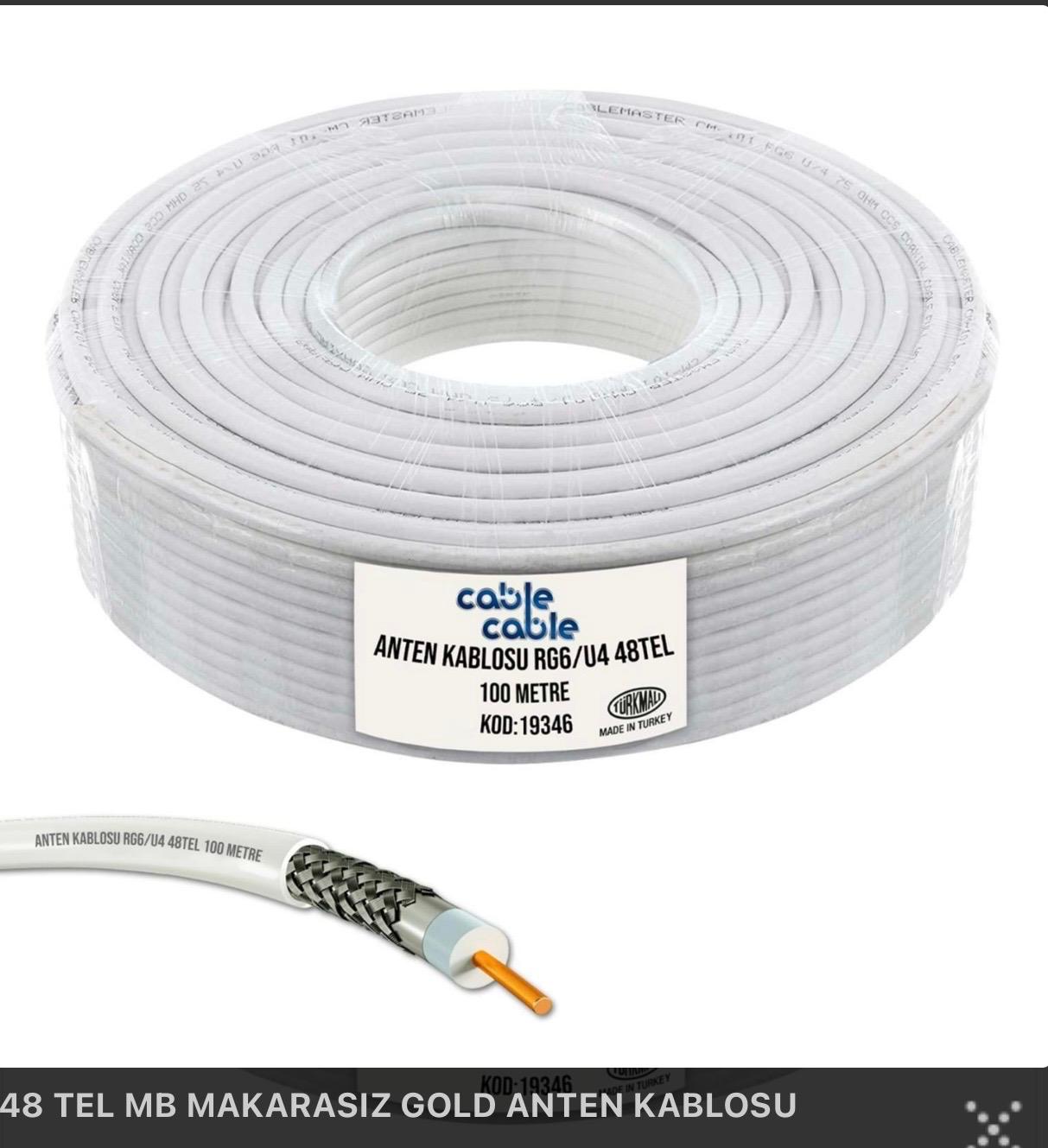 Anten Kablosu 48 Tel Gold 100 Mt RG6/U4 Anten Kablosu 48 Tel Gold 100 Mt RG6/U4