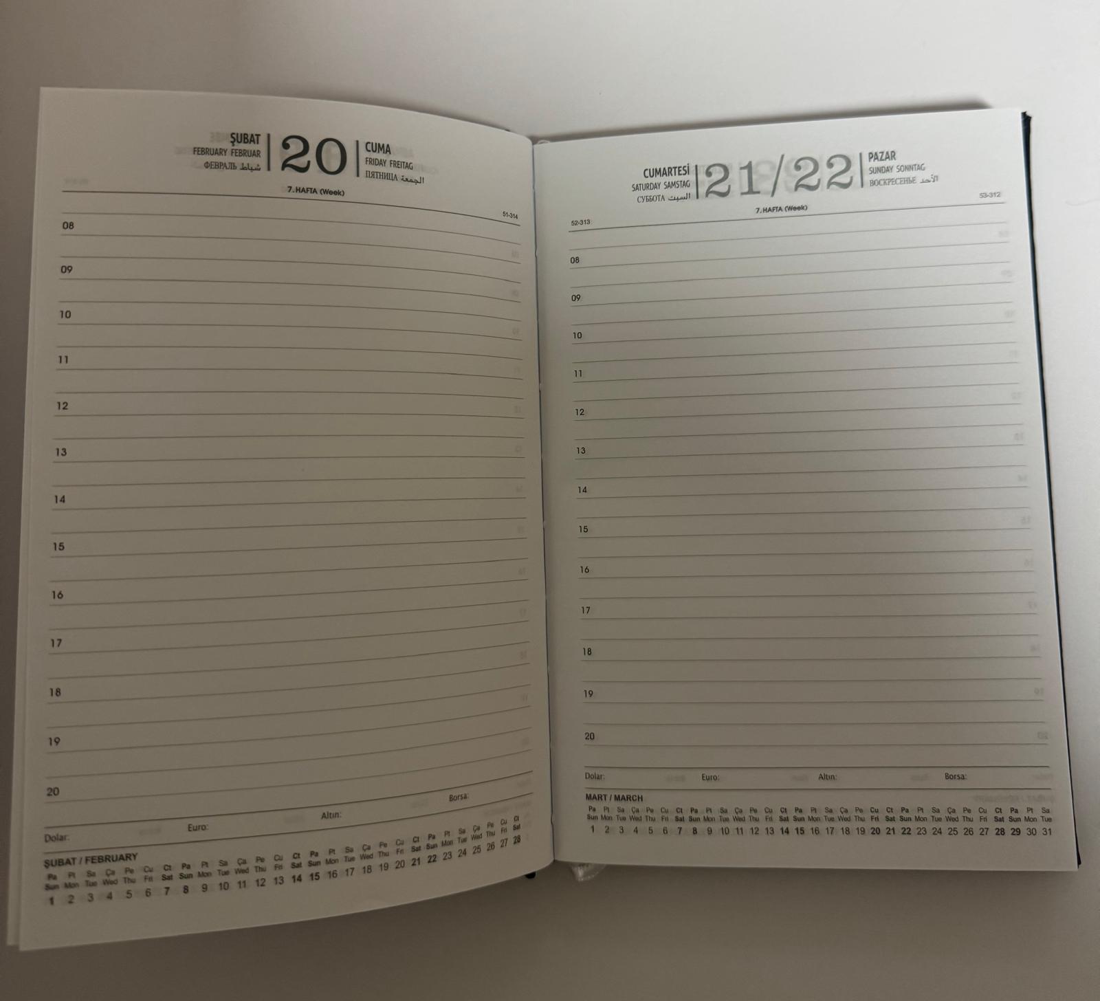 2026 Ajanda  14x20 Suni Deri