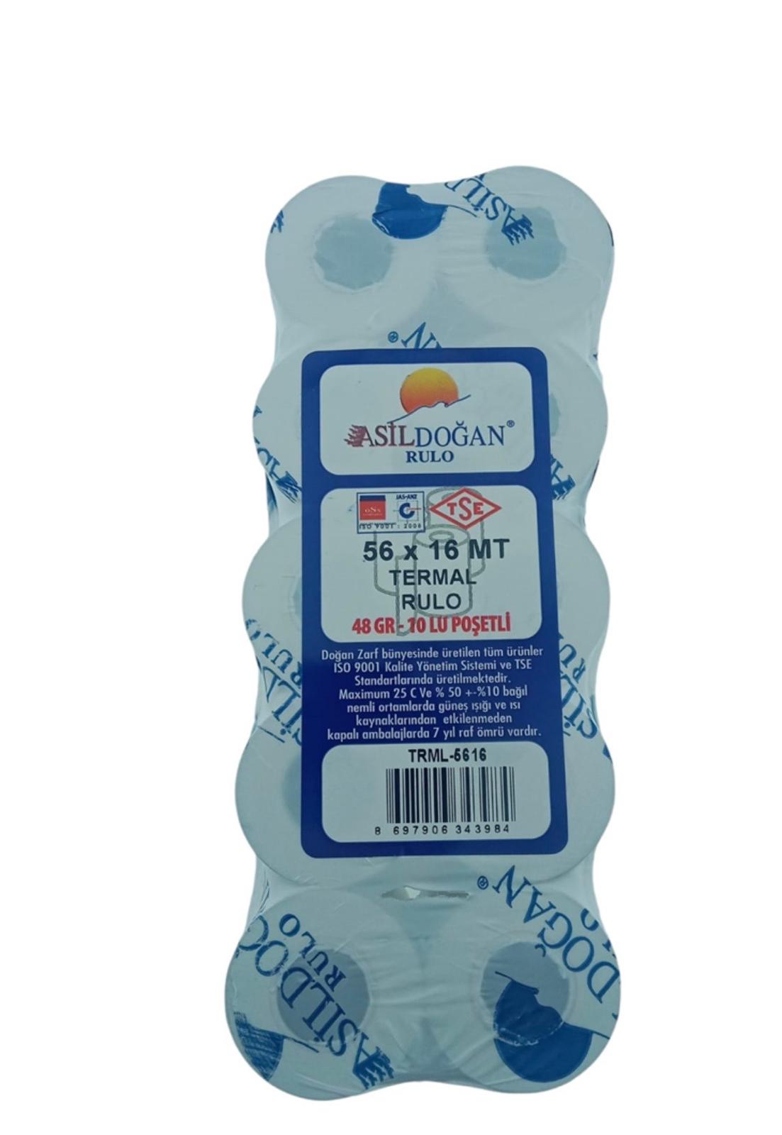 Asildoğan Yazarkasa Rulosu 56x16 Termal Pos TSE Belgeli 10 Rulo - 1111654-20251919