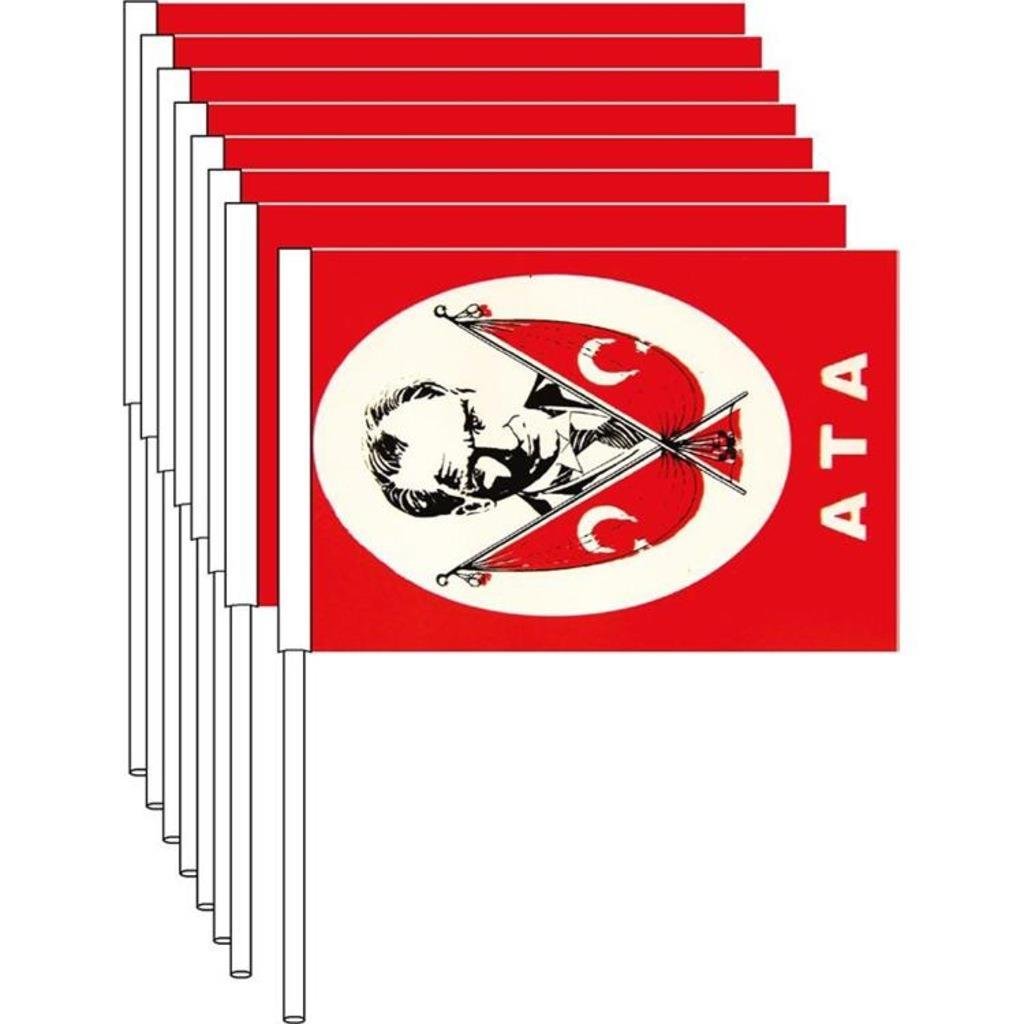Bayrak- Kağıt Sopalı Küçük Türk-Atalı 80'li Bayrak- Kağıt Sopalı Küçük Türk-Atalı 80'li