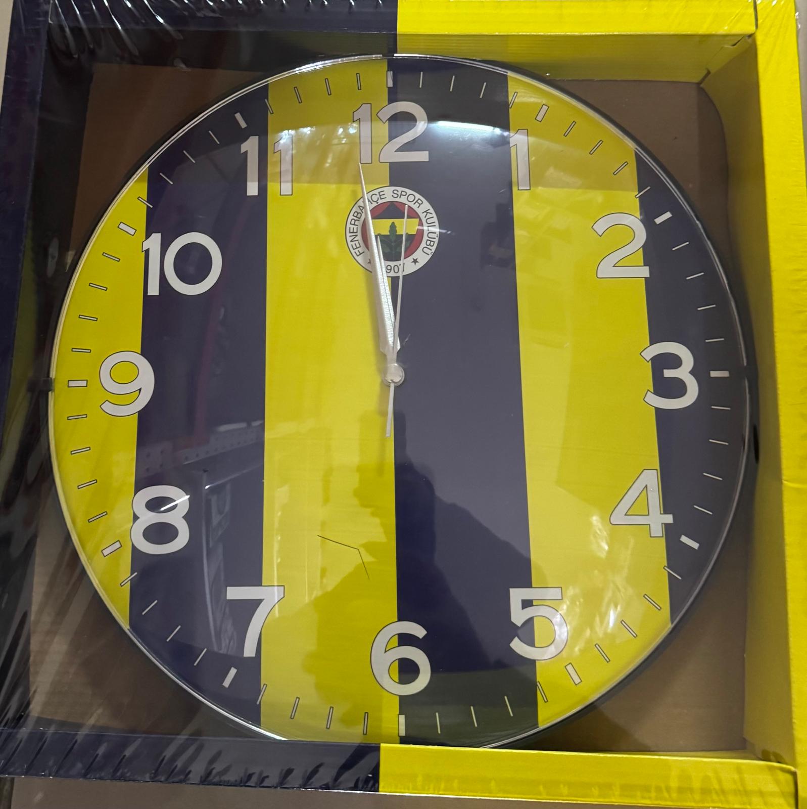 Duvar Saati Sarı Çubuklu Duvar Saati Sarı Çubuklu