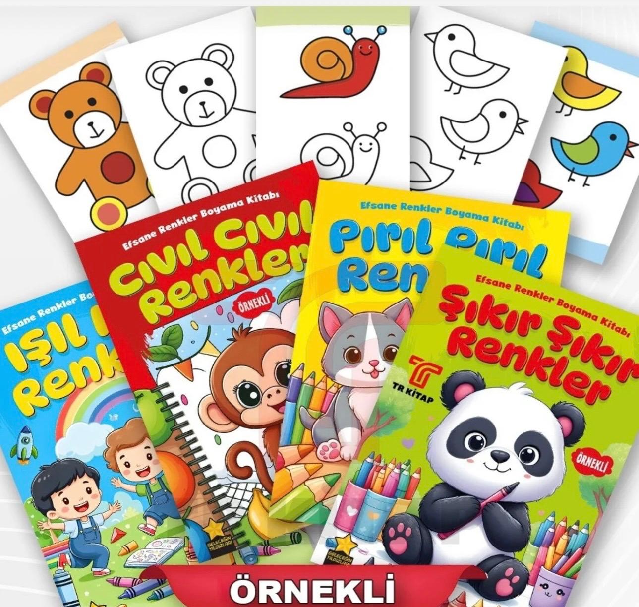 Efsane Renkler ÖRNEKLİ Boyama Kitabı 4 kitap Set - 1111672-20251919