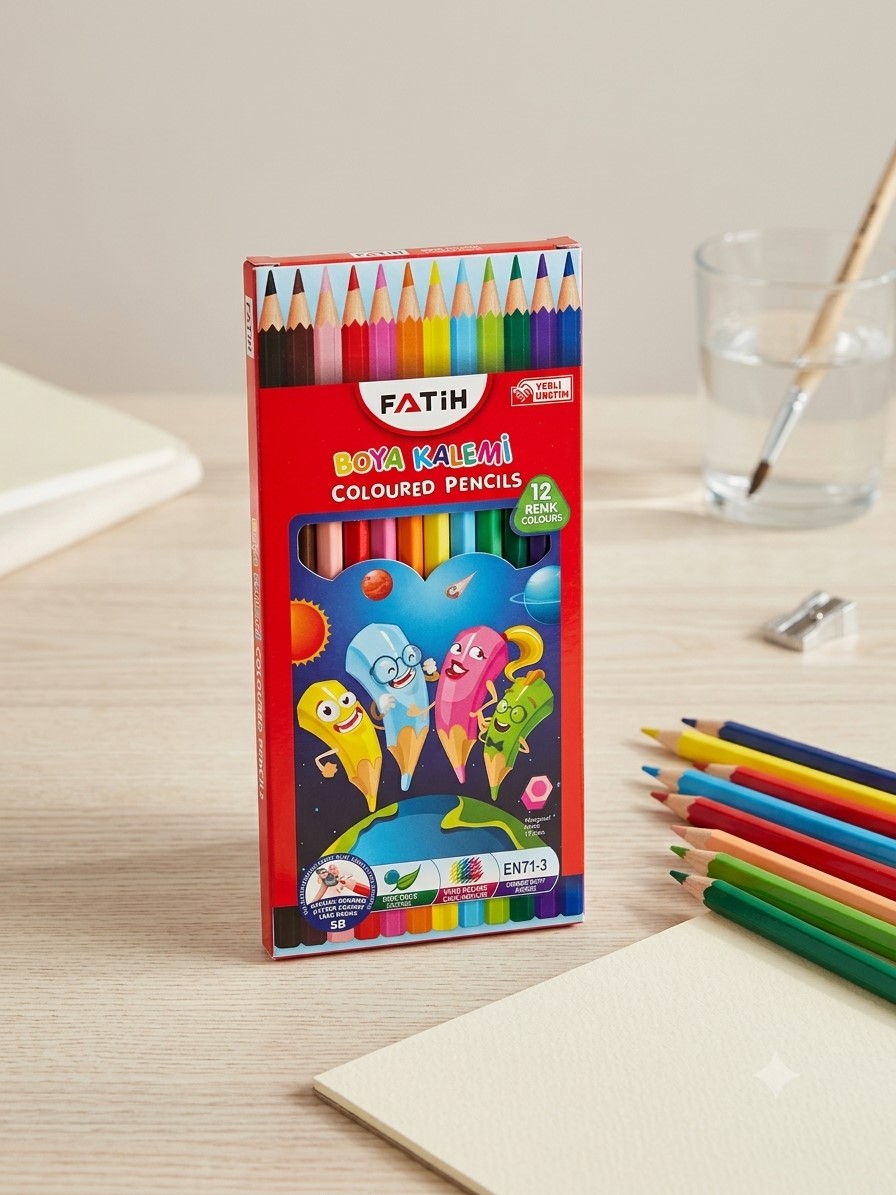 Kuru Boya 12 Renk Kaliteli