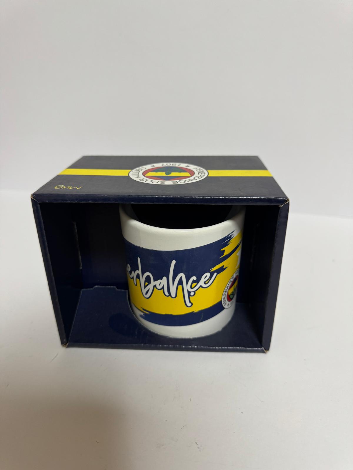 Seramik 1.Sınıf Kupa  Sarı Lacivert