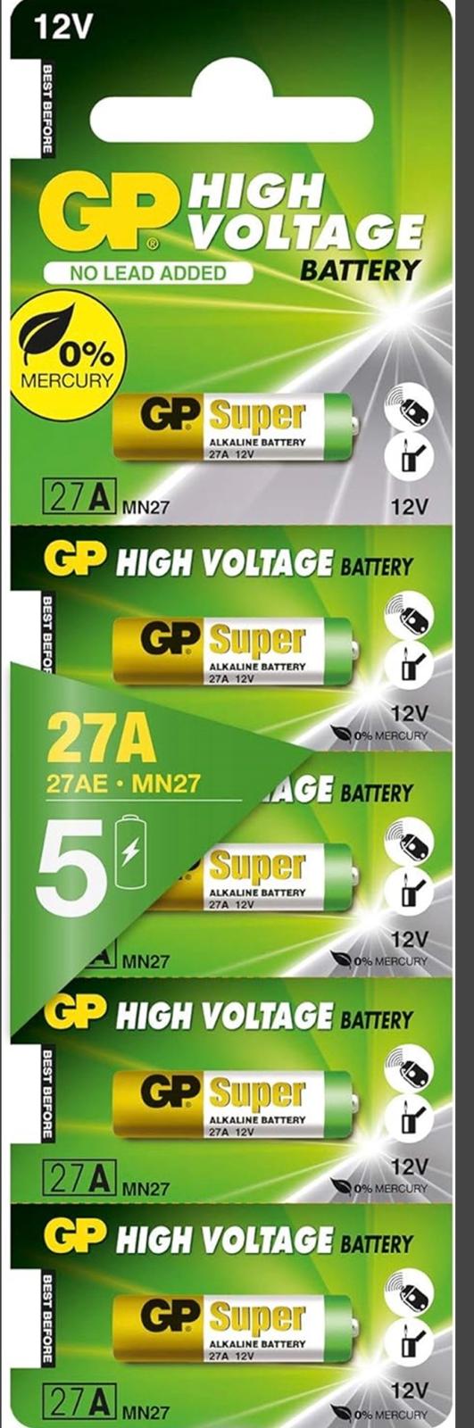 27a Pil  12v Alkalin 5 Adet