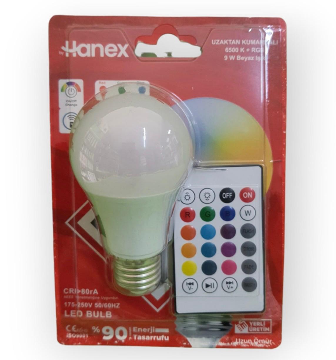 Led Ampül HNX-0902 9w Kumandalı RGB Led Ampül HNX-0902 9w Kumandalı RGB