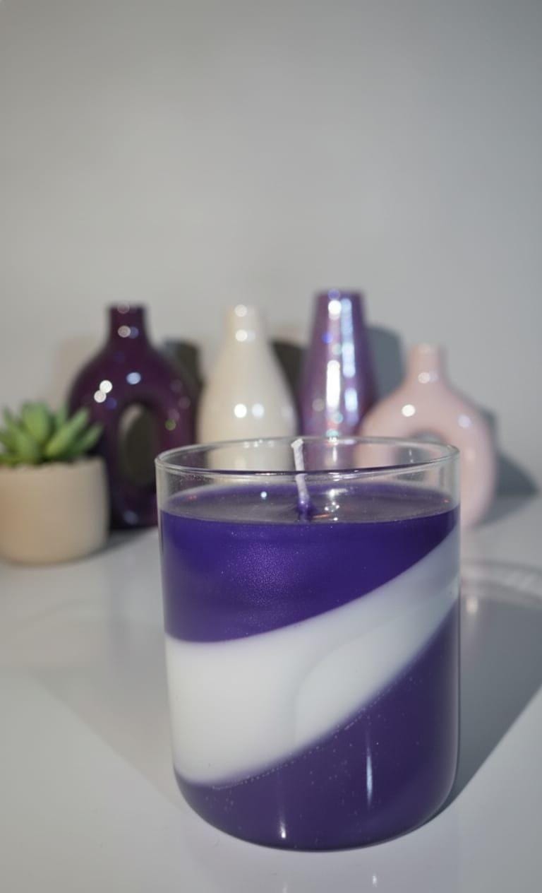 Lavanta Kokulu Doğal Soya Wax  Ve Jel Mum