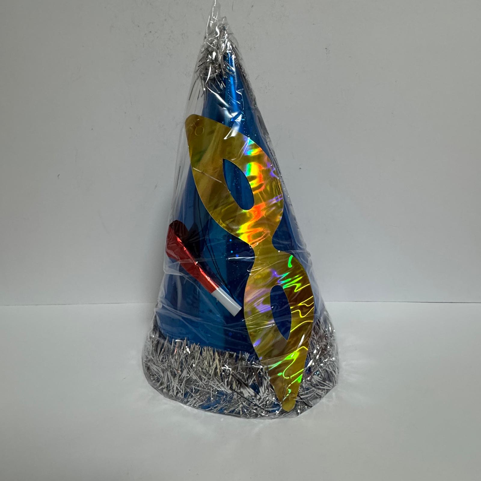 Yılbaşı Şapkası Seti Lüx Karton Mavi Renk Yılbaşı Şapkası Seti Lüx Karton Mavi Renk