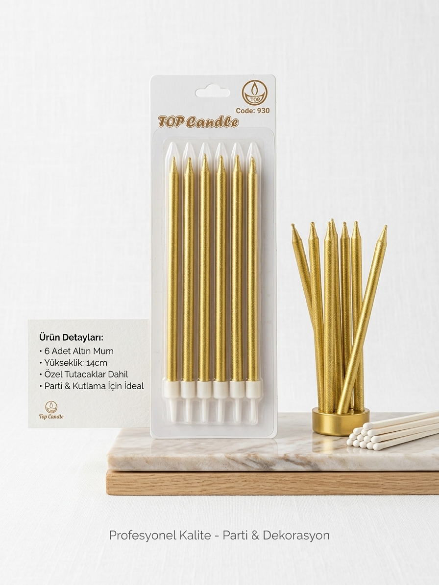 Top Candle Pasta Mumu 6 Adet – Doğum Günü ve Parti Kutlama Seti NO:1