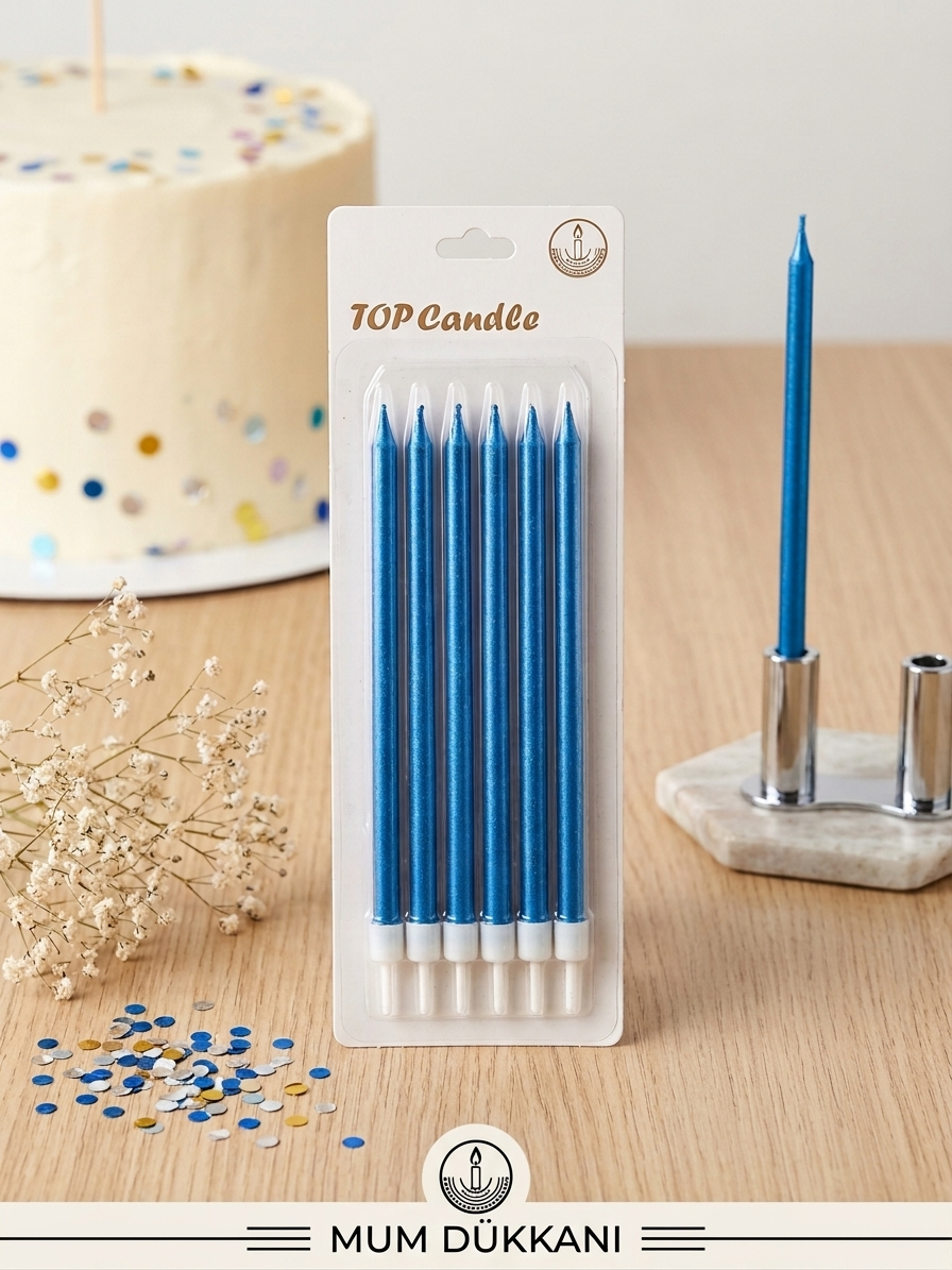 Top Candle Pasta Mumu 6 Adet – Doğum Günü ve Parti Kutlama Seti NO:7
