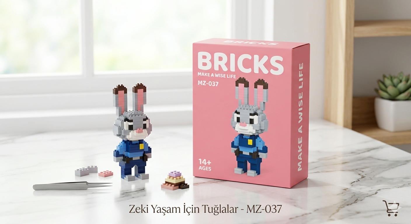 Mini Bricks Figür – Parçalı Yapı Oyuncağı – Tavşan