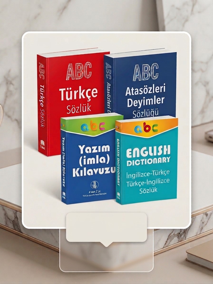 Okul ve Eğitim İçin Tam Referans Seti: Türkçe Sözlük, İmla Kılavuzu, Atasözleri & İngilizce Sözlük (4'lü Paket) Okul ve Eğitim İçin Tam Referans Seti: Türkçe Sözlük, İmla Kılavuzu, Atasözleri & İngilizce Sözlük (4'lü Paket)
