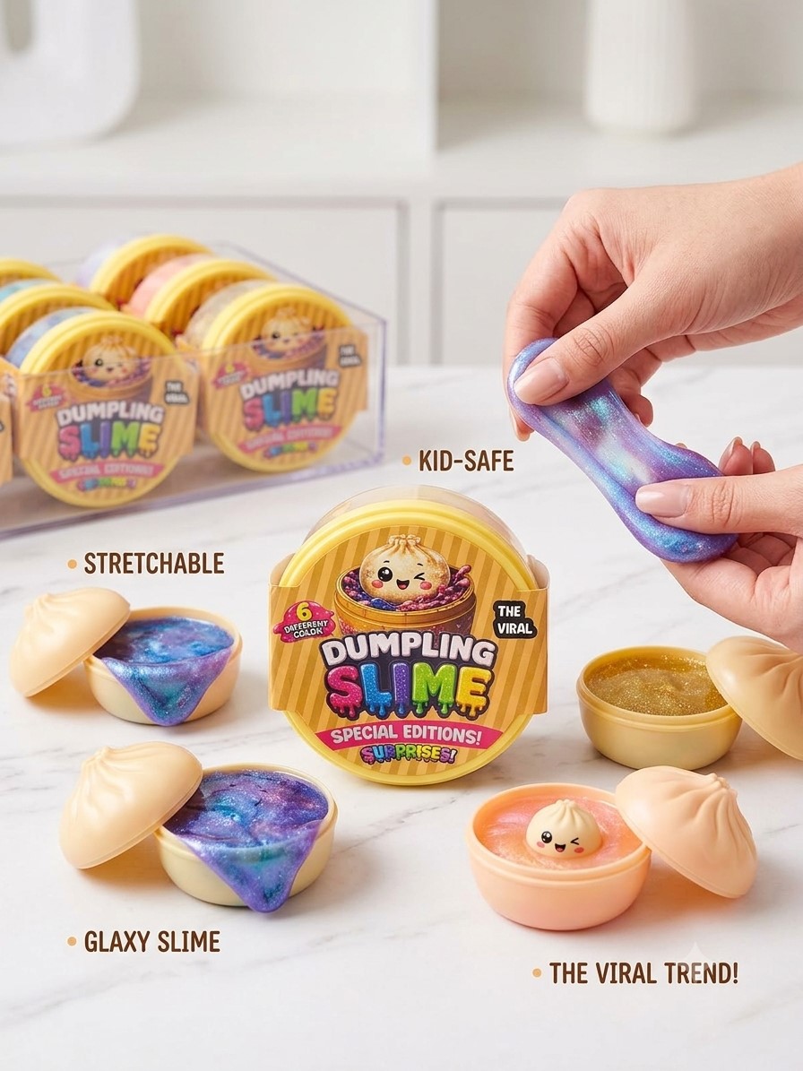 SQUEEZY DUMPLING Oyuncak Çin Mantısı SİMLİ Slime 1 adet