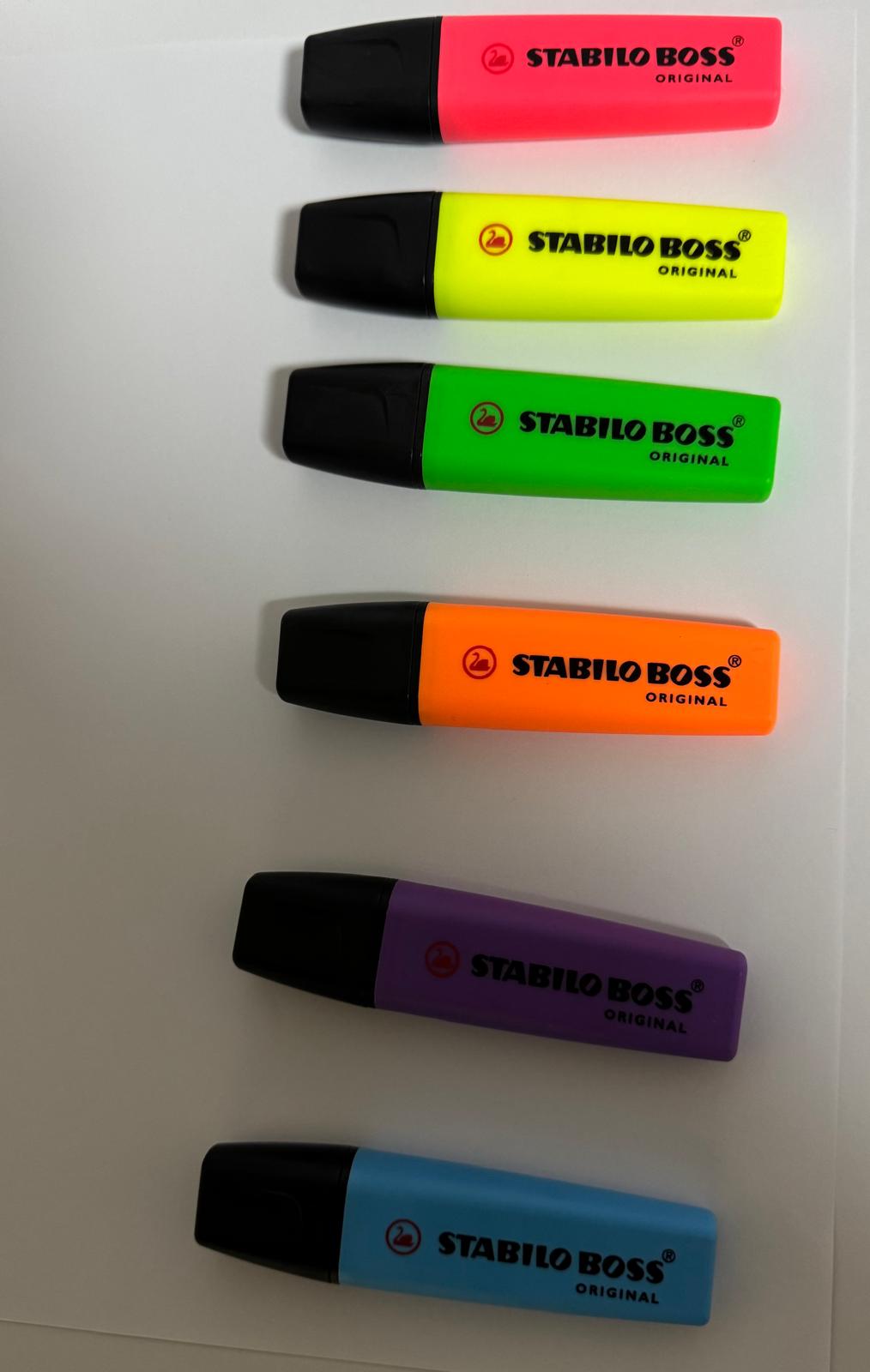 Fosforlu Kalem,  2-5 mm Uç, Su Bazlı Mürekkep, 4 Saat Kurumaya Dayanıklı 6 lı Set