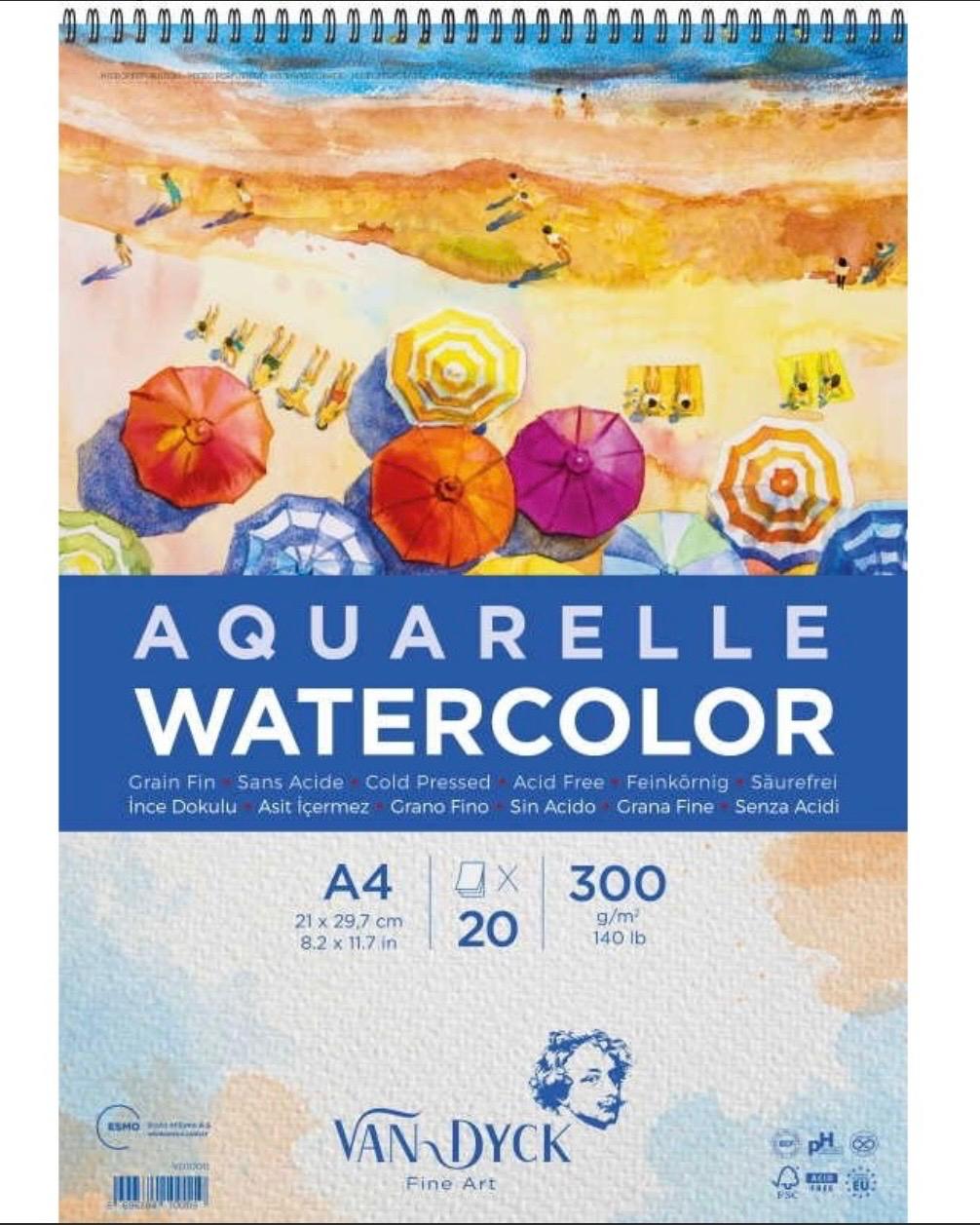 Suluboya  Kağıdı Blok A4 300 Gr. 20 Yp Üsten Spiralli