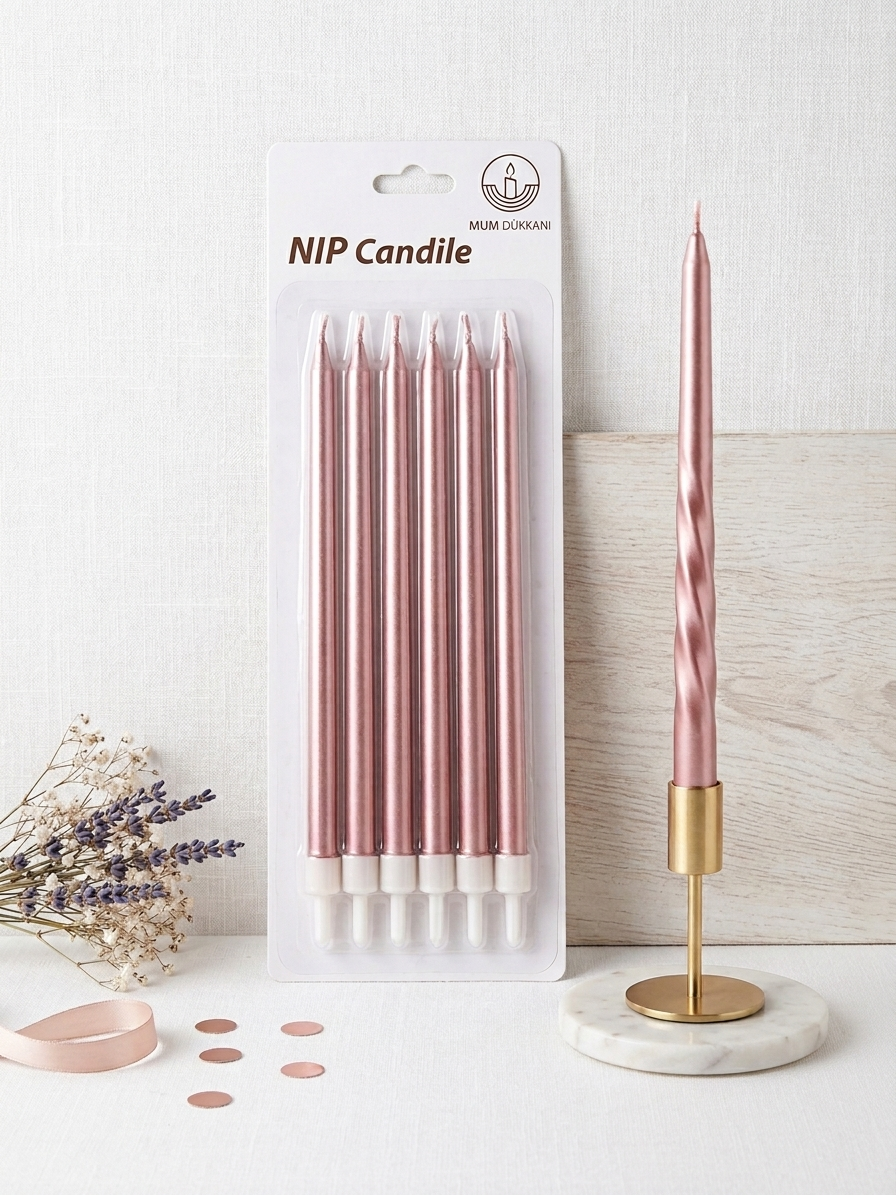 Top Candle  Pasta Mumu 6 Adet – Doğum Günü ve Parti Kutlama Seti NO:8 - 1111310-20261919