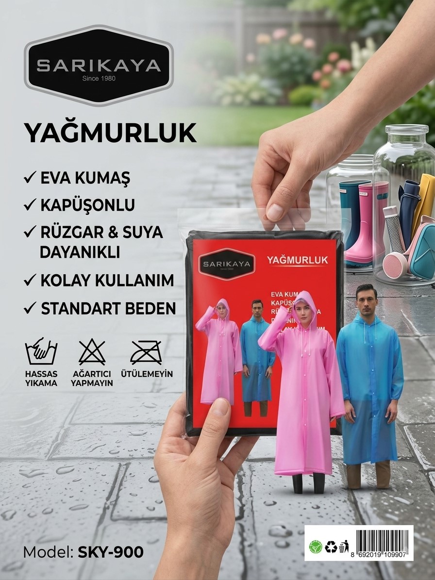 Yağmurluk Siyah Renk (Standart Beden)