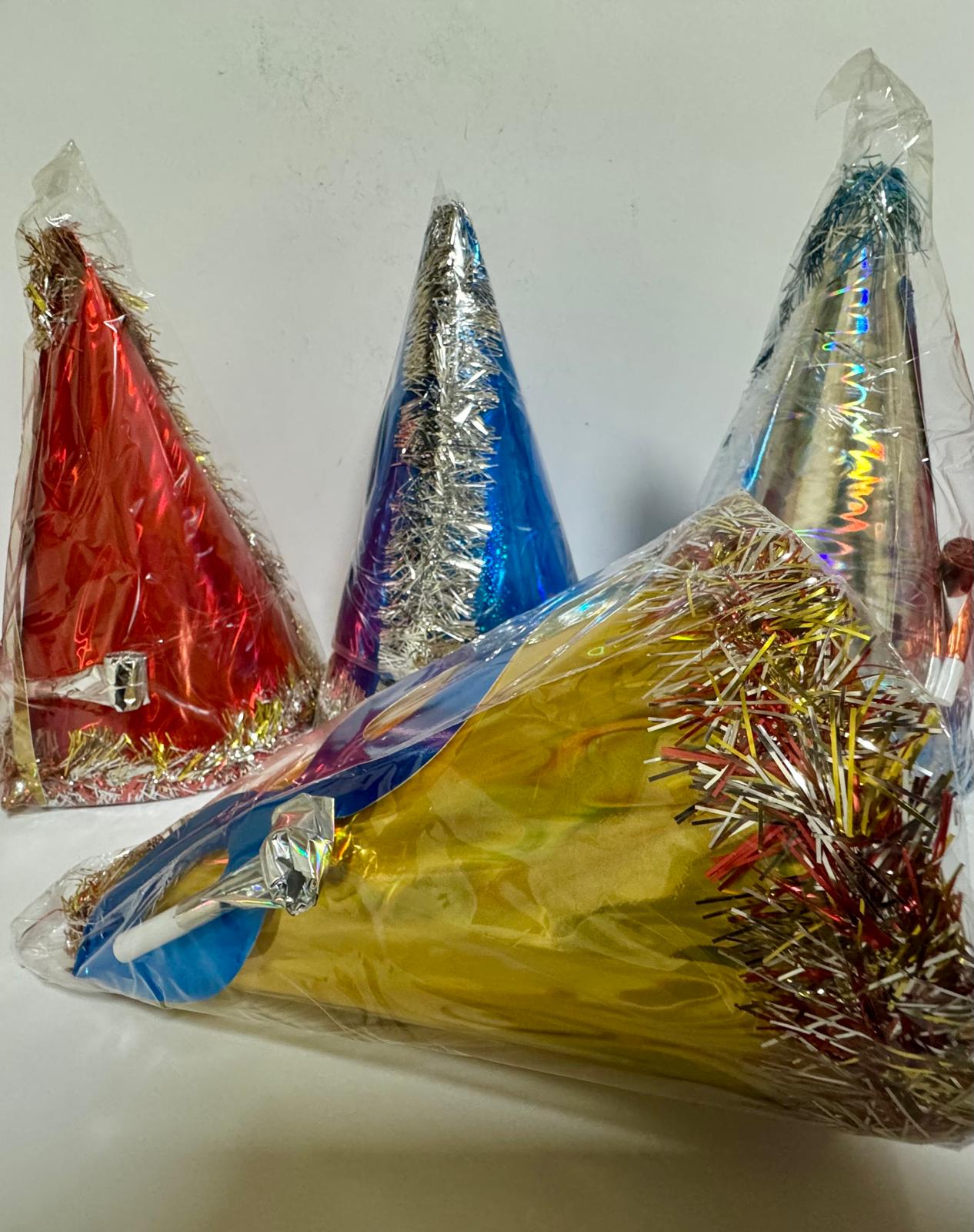 Metalize Karton Kotyon Yılbaşı Seti 4 lü