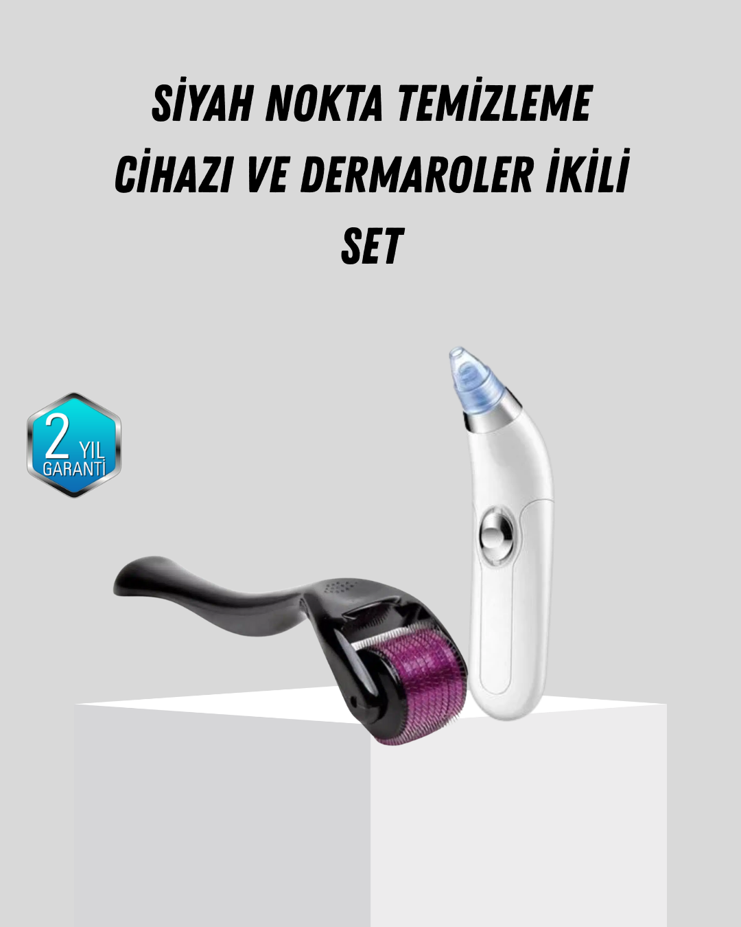 Dermaroller ve Vakumlu Siyah Nokta Temizleme Cihazı 2’li Cilt Bakım Seti - Lisinya