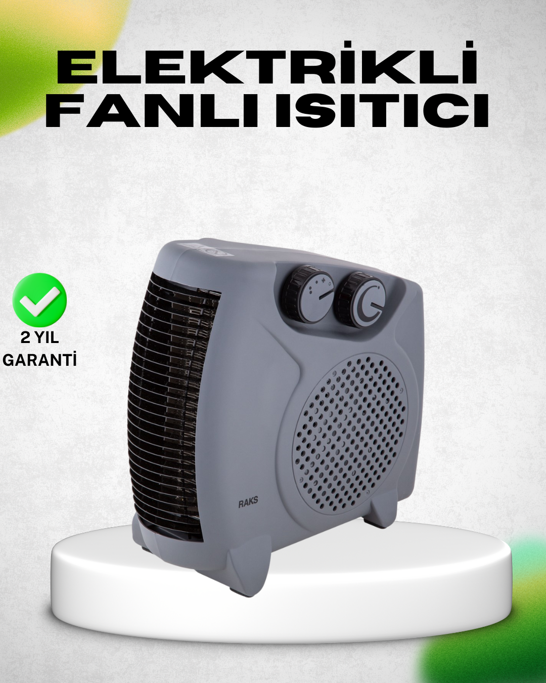 Fanlı Elektrikli Isıtıcı Termostatlı Güvenli Yanmaz Plastik Gövde - Lisinya