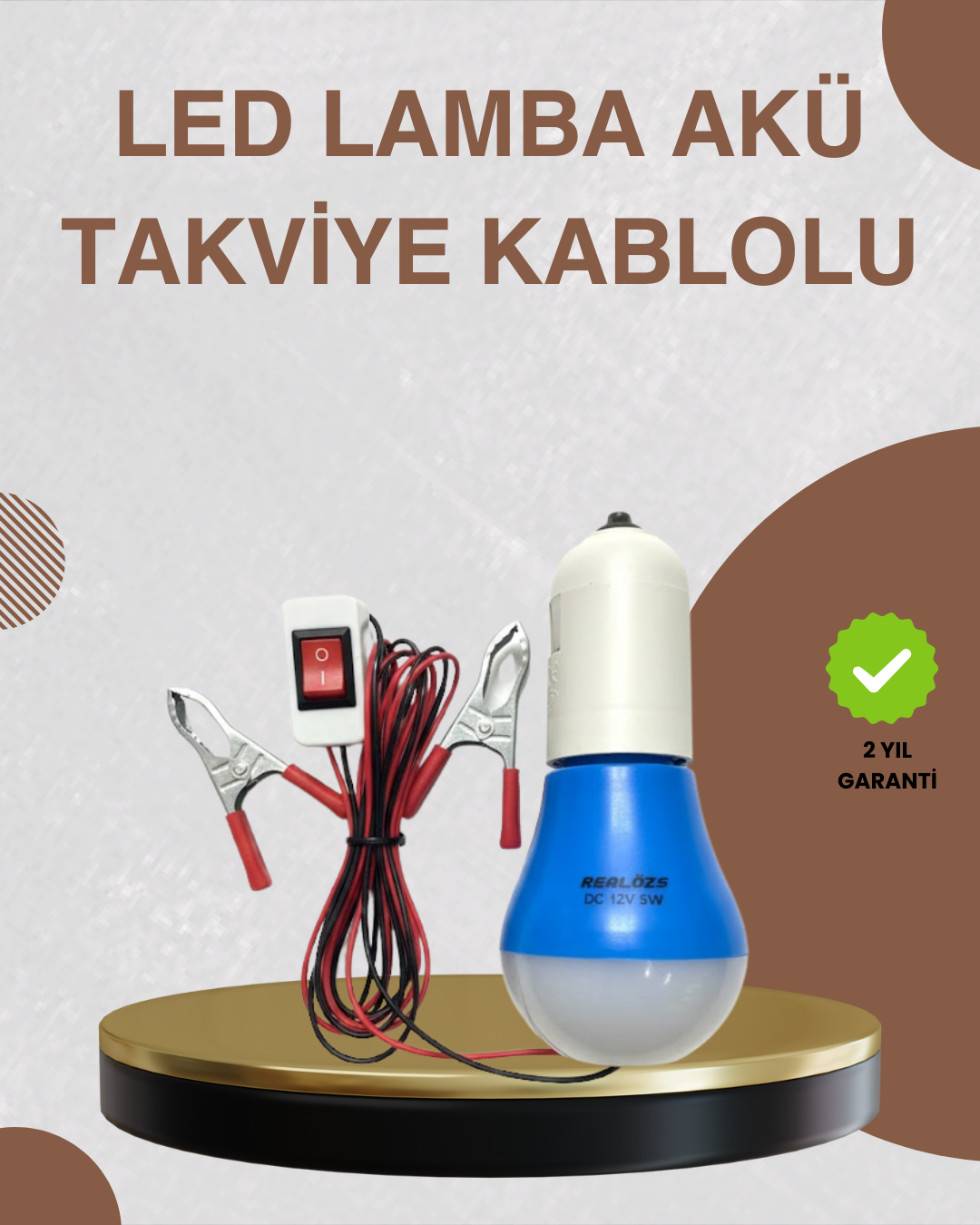 12V LED Ampul Timsah Kıskaçlı Taşınabilir Aydınlatma - Lisinya